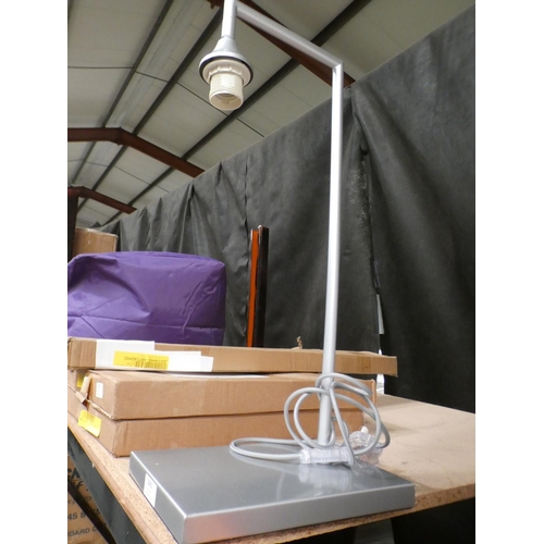 3261 - Silver metal industrial style table lamp * This lot is subject to VAT