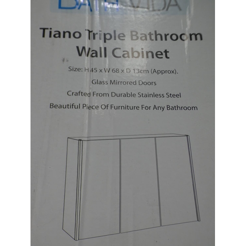 3264 - 'Tiano' triple bathroom wall cabinet - 45cm x 68cm x 13cm * This lot is subject to VAT