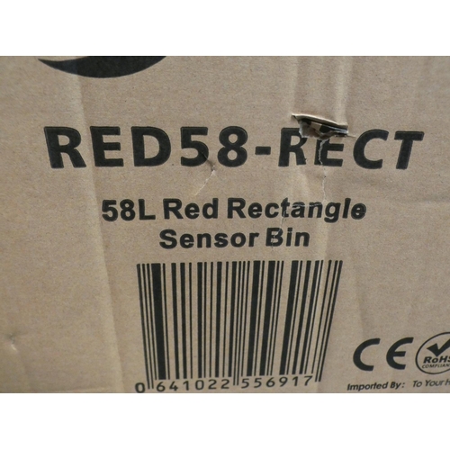 3266 - 58ltr Red rectangular sensor bin * This lot is subject to VAT