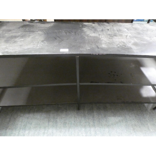 3284 - Black metal TV unit (55.5cm H x 140cm W x 45cm D) * This lot is subject to VAT