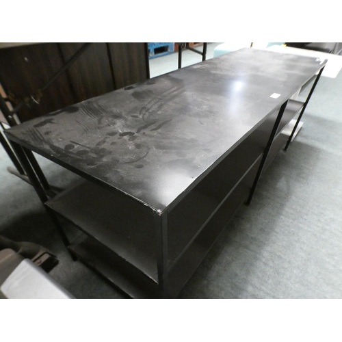 3284 - Black metal TV unit (55.5cm H x 140cm W x 45cm D) * This lot is subject to VAT