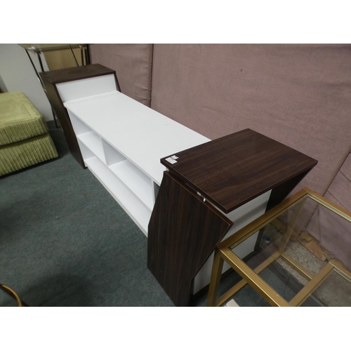 3300 - Darkwood and white painted TV unit (61.5cm H x 180cm W x 43cm D) * This lot is subject to VAT