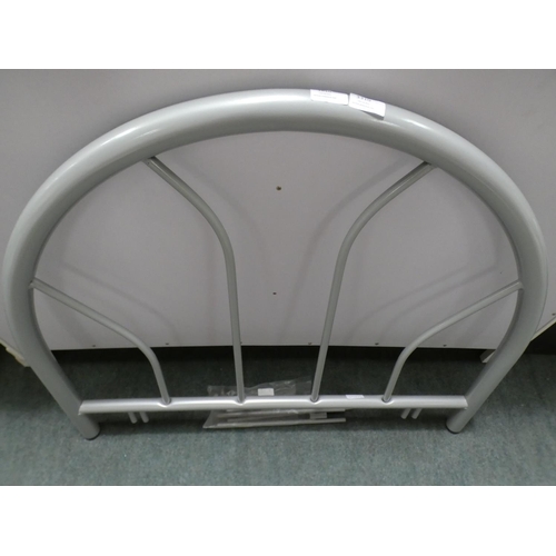 3310 - A single silver metal headboard with fittings