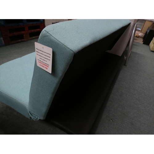 3312 - Cass blue fabric three seater clic clac sofa bed (79cm H x 176cm W x 106cm D) * This lot is subject ... 