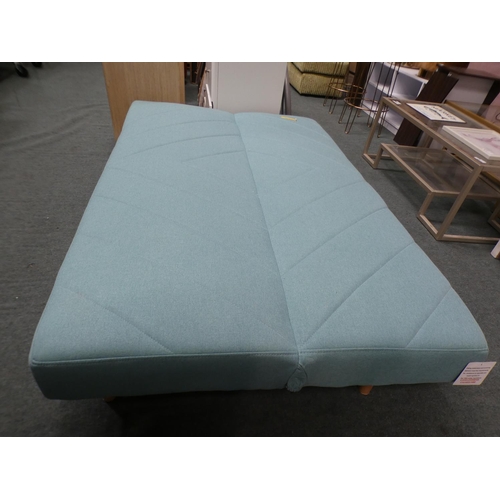 3312 - Cass blue fabric three seater clic clac sofa bed (79cm H x 176cm W x 106cm D) * This lot is subject ... 