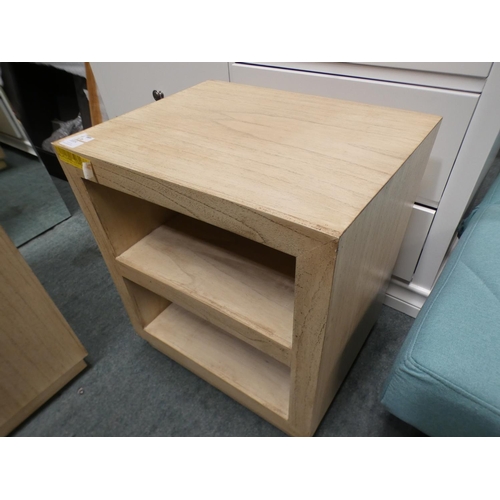 3314 - Zac two tier white bedside table (56cm H x 50cm W x 40cm D) * This lot is subject to VAT