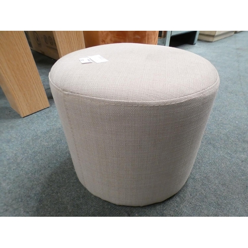 3321 - Beige fabric small footstool (24cm H x 29cm D) * This lot is subject to VAT