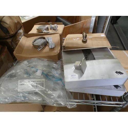 3324 - A large quantity of kitchen related items including drawer organisers, drawer knobs, spotlights, tap... 