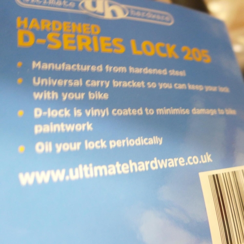 2115 - 10 carded and unused Ultimate Hardware hardened steel bike D-locks RRP £19.99 each- all with keys