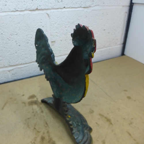 2097 - Cast iron cockerel door stop