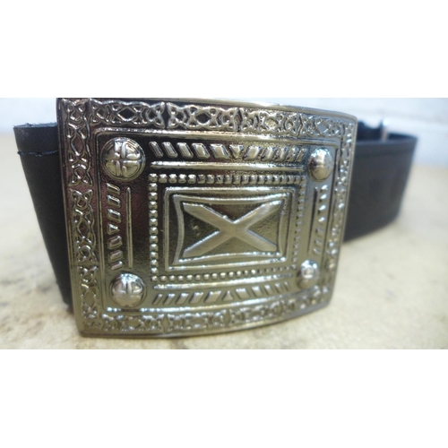 2103 - Large box of leather belts and buckles - unworn