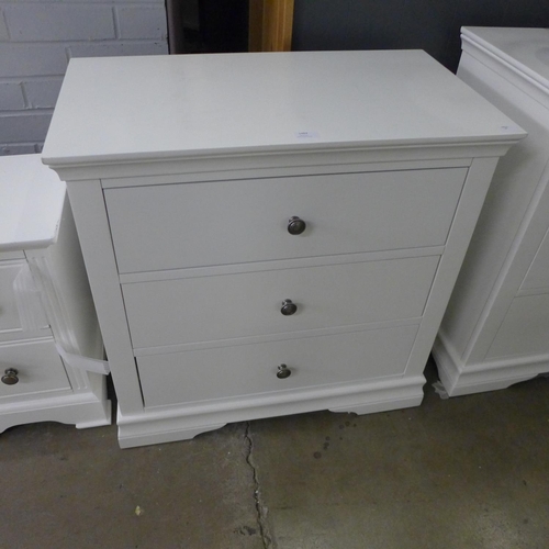 1484 - A Florence white painted three drawer chest (SW-3DC-W) * This lot is subject to VAT