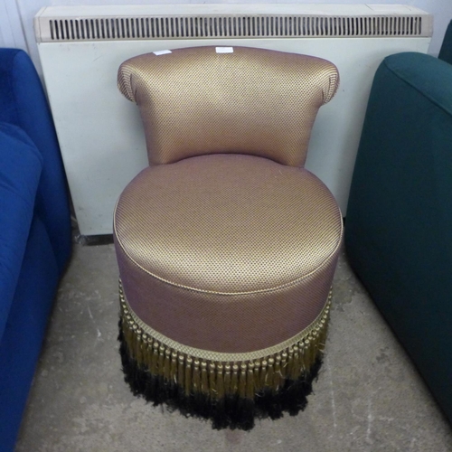 1545 - A gold fringed bedroom chair