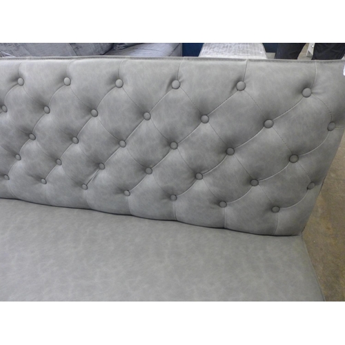 1575 - An industrial grey studded back corner bench set (CH21-GR) * This lot is subject to VAT