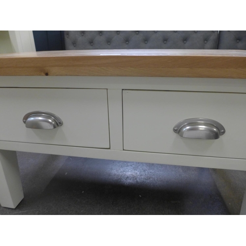 1577 - A Hampshire ivory painted oak coffee table with drawers (KEL P07) * This lot is subject to VAT