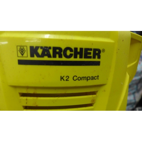 2129 - Karcher K2 compact pressure washer plus hose, lance, box & instructions