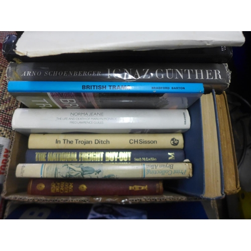 2131 - 2 Boxes of books including Millers Antiques, art books, qty of toys and dog toys including Geomag se... 