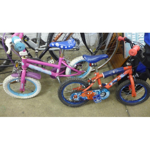 2201 - 2 childrens bikes - Spiderman and Disney Princess