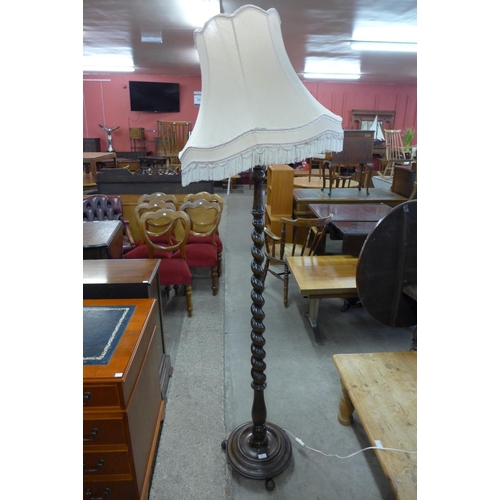 187 - A beech barleytwist standard lamp