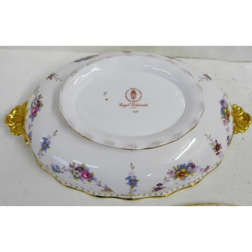 651 - A Royal Crown Derby Royal Antoinette covered vegetable dish, second quality