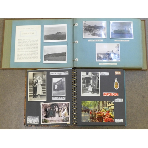 672 - Two photograph albums with travel photographs from a 1952 Mediterranean cruise