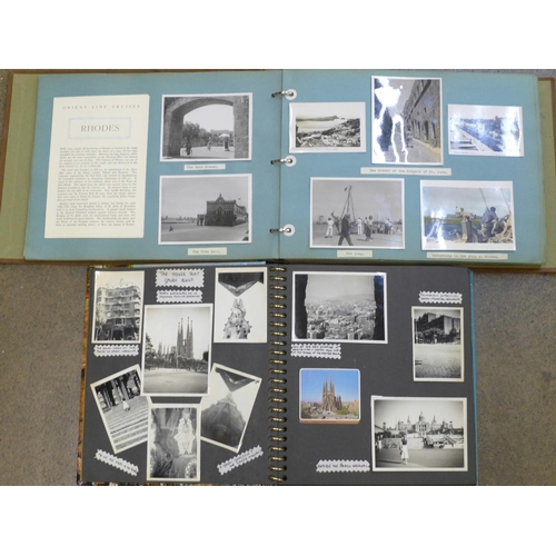 672 - Two photograph albums with travel photographs from a 1952 Mediterranean cruise