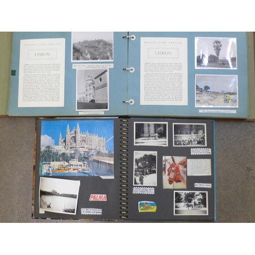 672 - Two photograph albums with travel photographs from a 1952 Mediterranean cruise