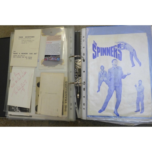 675 - An album of 1950's and 1960's autographs, some from bands before they were famous, approximately 100... 