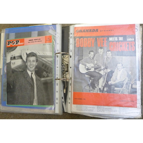 675 - An album of 1950's and 1960's autographs, some from bands before they were famous, approximately 100... 