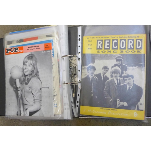 675 - An album of 1950's and 1960's autographs, some from bands before they were famous, approximately 100... 