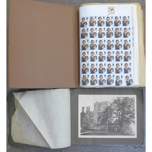 682 - A stock book of British stamps and a Haddon Hall album