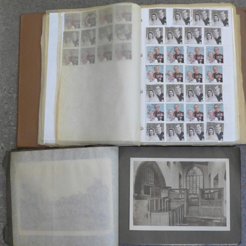 682 - A stock book of British stamps and a Haddon Hall album