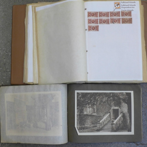 682 - A stock book of British stamps and a Haddon Hall album