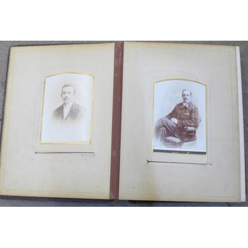 688 - An album of Victorian photographs and cabinet cards (48)