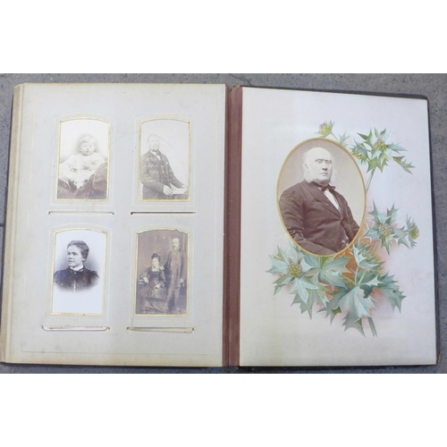 688 - An album of Victorian photographs and cabinet cards (48)