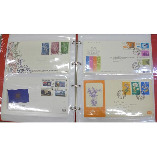 705 - Stamps; album of Hong Kong first day covers and postal history (50)