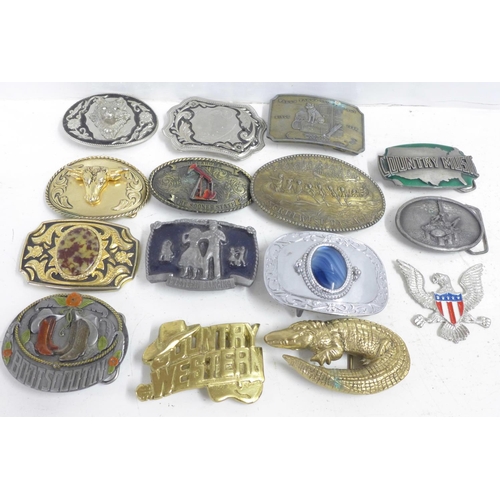 716 - A collection of belt buckles