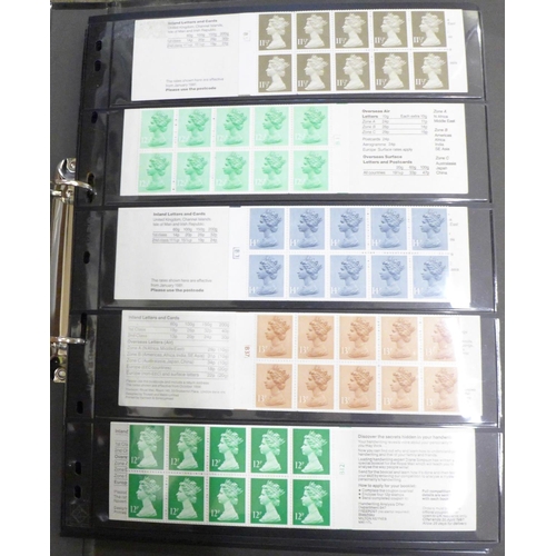 718 - Stamps; album of GB booklets all with cylinder numbers, 67 booklets with a face value of approximate... 