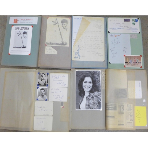 719 - Four scrap books containing TV and theatre press cuttings, photographs and autographs from 1950's to... 