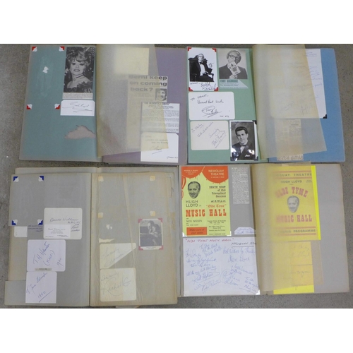 719 - Four scrap books containing TV and theatre press cuttings, photographs and autographs from 1950's to... 