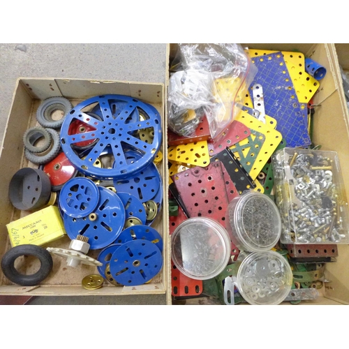 744 - A collection of Meccano including gears and gear outfit and two motors