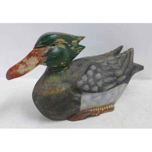 787 - A wooden decoy duck