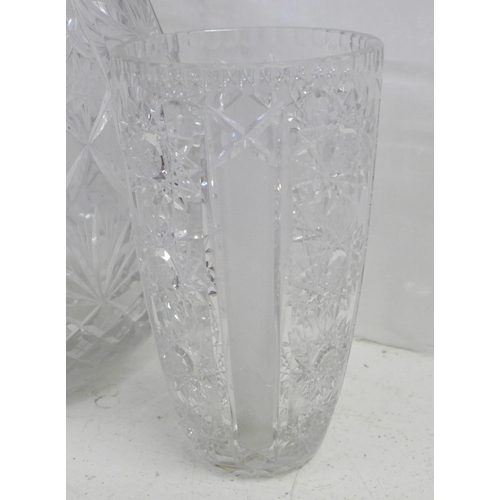 816 - Two lead crystal glass vases, tallest 29cm