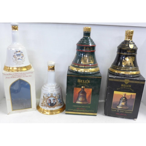 818 - Four Bell's Old Scotch Whisky decanters, three boxed; one 12 Years Old