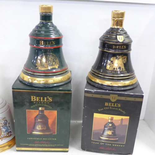 818 - Four Bell's Old Scotch Whisky decanters, three boxed; one 12 Years Old