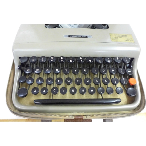 823 - A Lettera 22 typewriter, cased