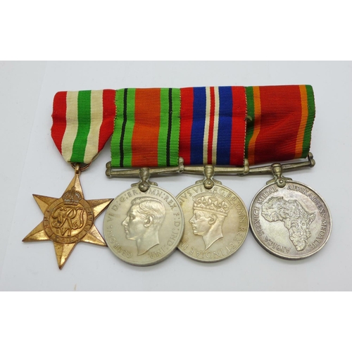 874 - A set of four WWII medals 578830 G.A. Barlow