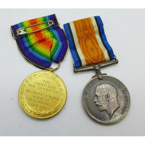 881 - A pair of WWI medals to DVR S. Baldachin S.A.S.C.