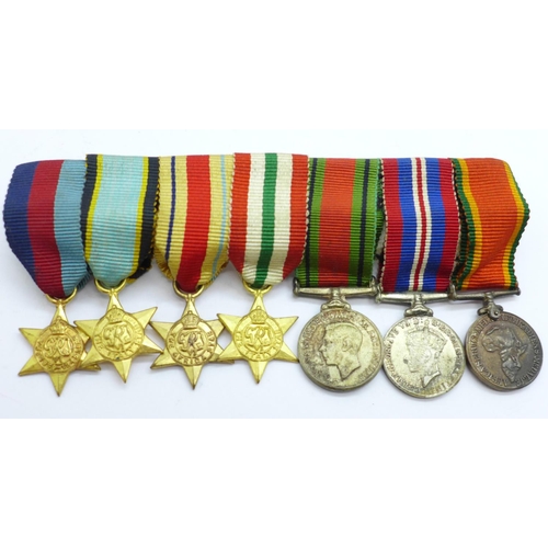 888 - A set of seven miniature medals