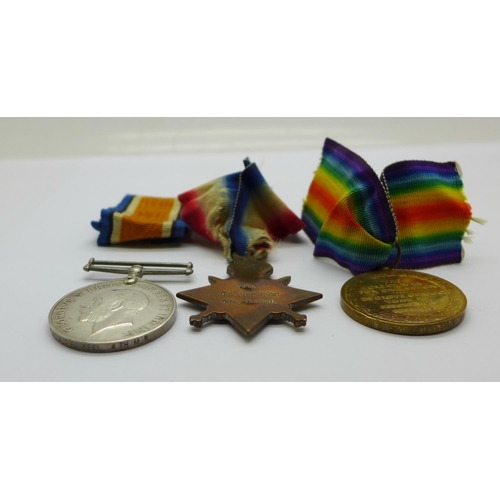 890 - Three WWI medals; Star to RFM P.A. Opperman 3rd. S.A.M.R.; Victory medal to Pte. O.B. Keel 4th M.R. ... 